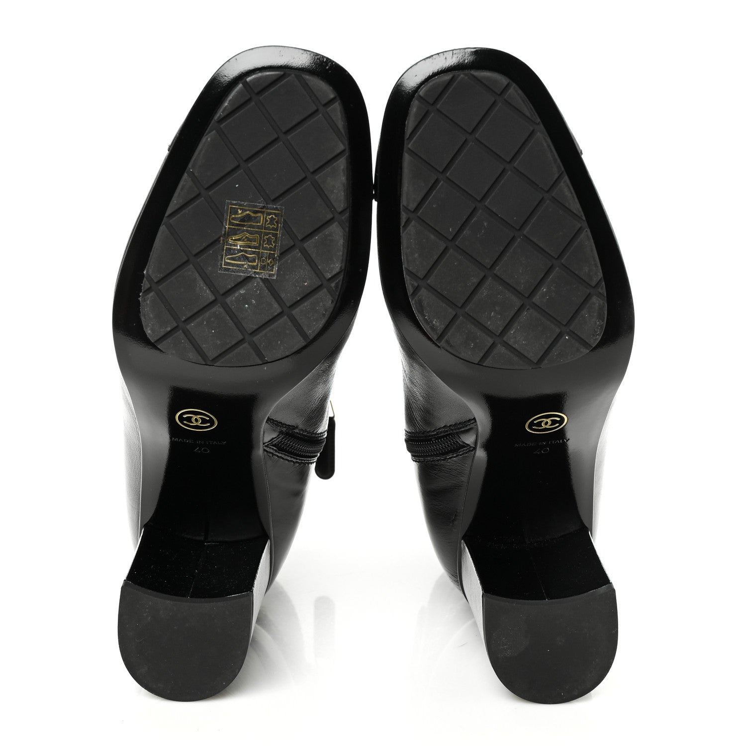 Chanel Crumpled Calfskin Cap Toe Chain Short Boots 40 Black 5 of 7