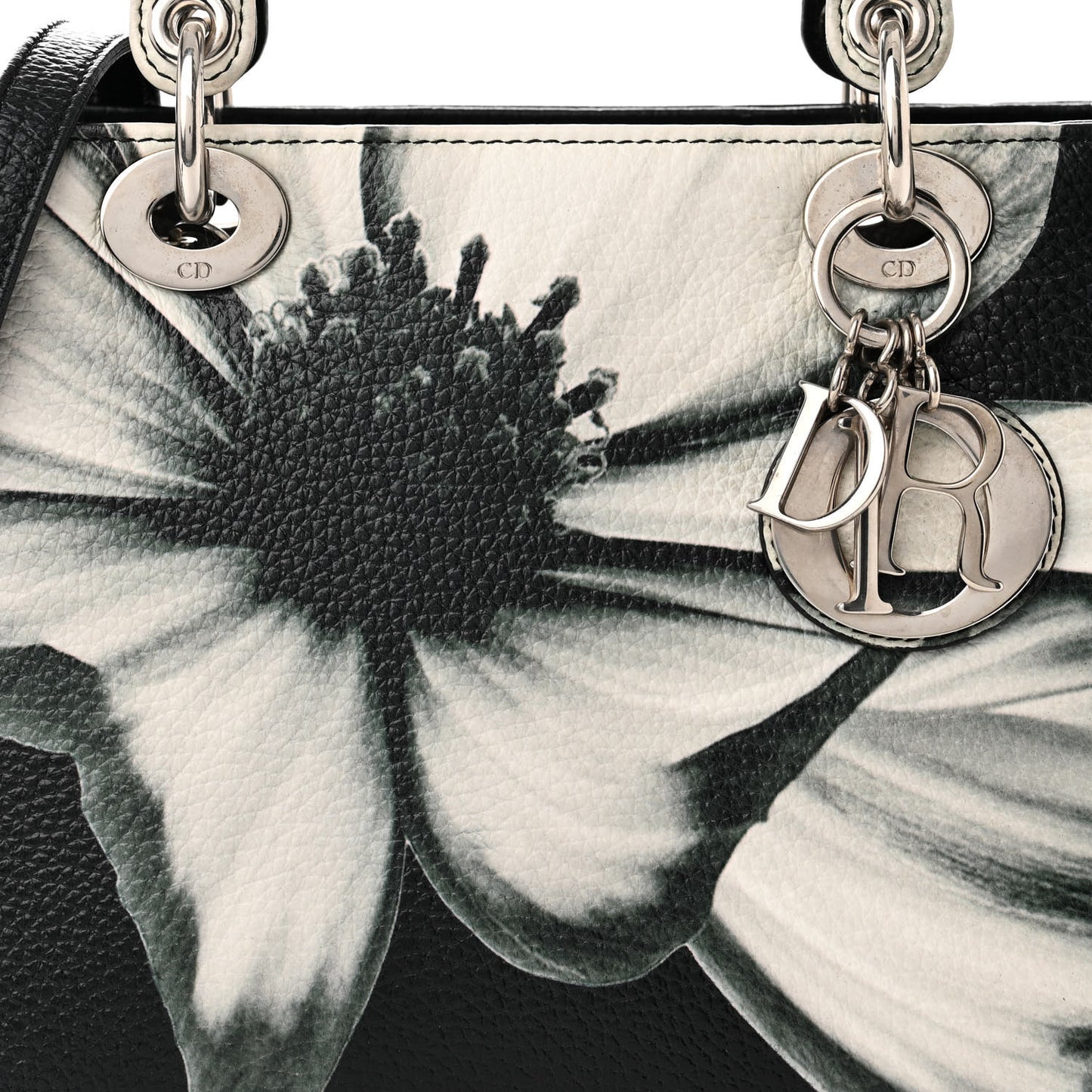 Deerskin Floral Printed Medium Lady Dior Green