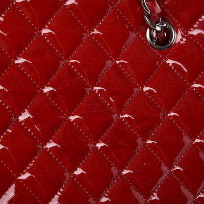 Chanel Patent Quilted Maxi Just Mademoiselle Bowling Bag Red 11 of 11