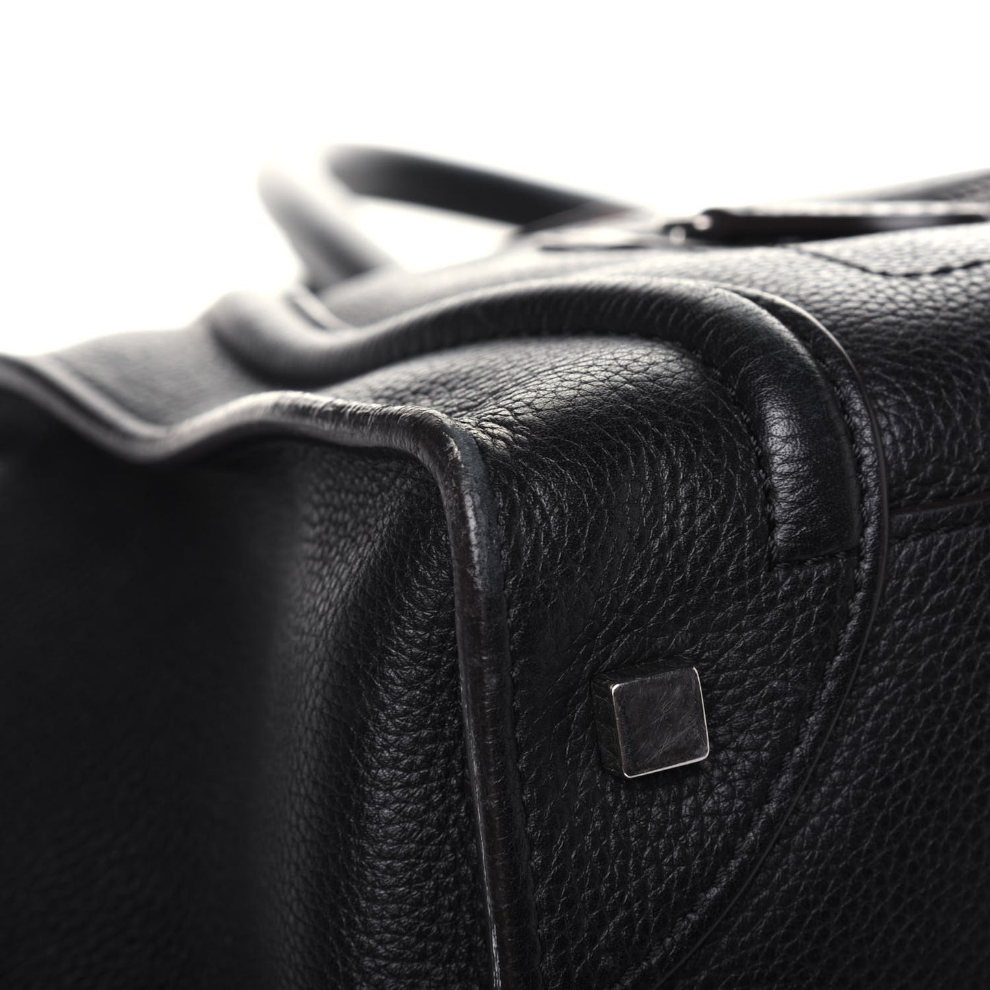 Drummed Calfskin Mini Luggage Black