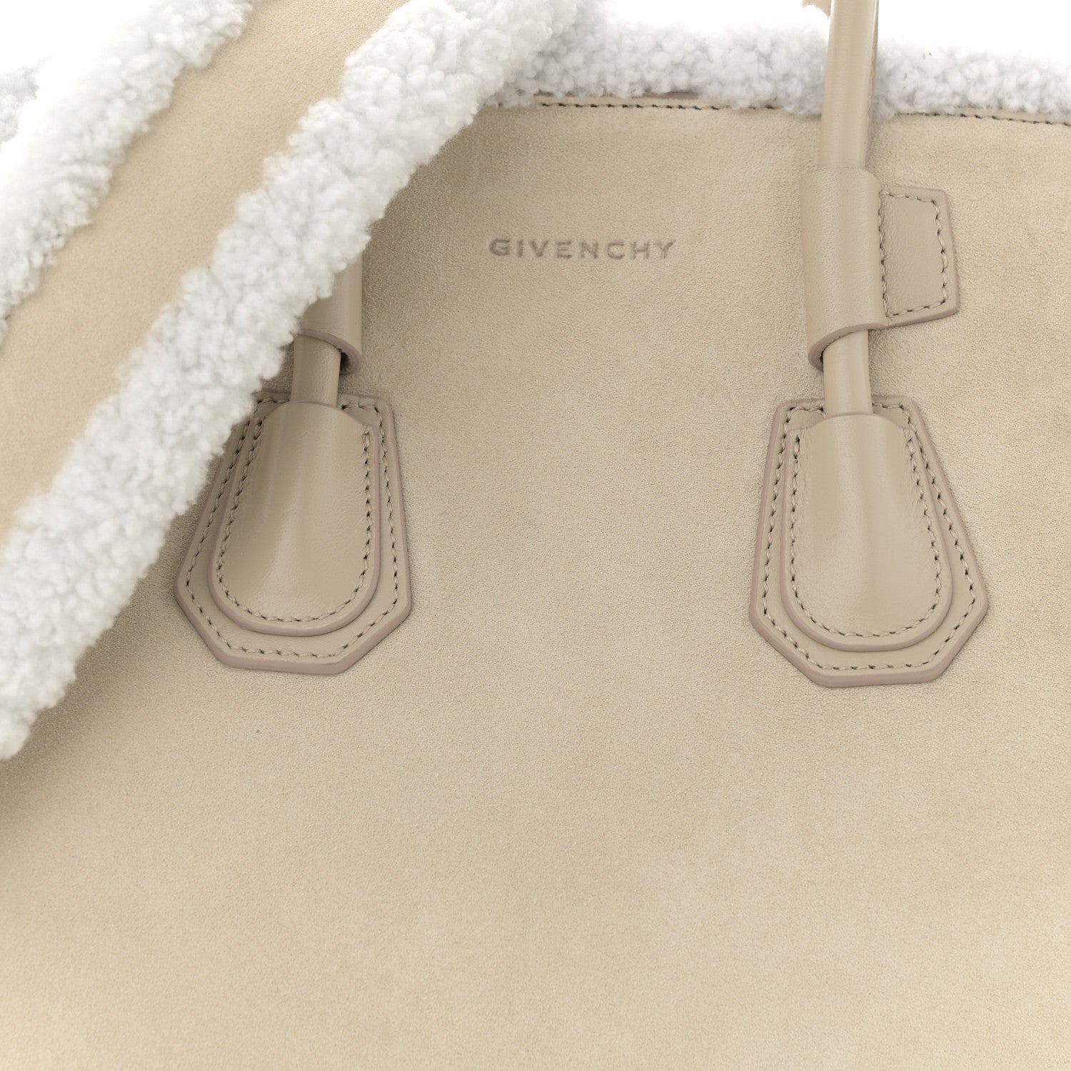 Givenchy Suede Shearling Small Antigona Natural Beige 8 of 15