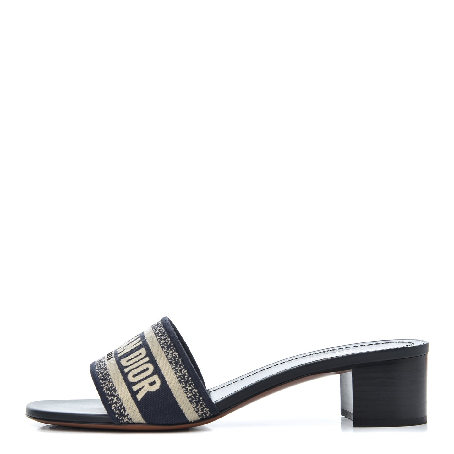 Cotton Embroidered Dway 40mm Slide Sandals 41 Deep Blue