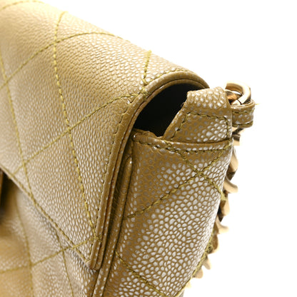 Chanel Metallic Caviar Quilted Medium Single Flap Beige 13 of 18