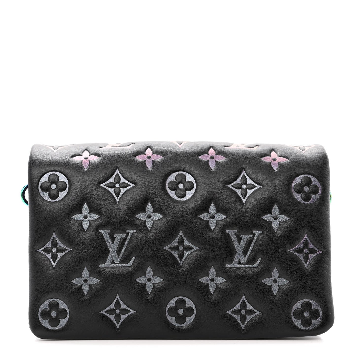 Lambskin Embossed Monogram Scarabeo Pochette Coussin Black