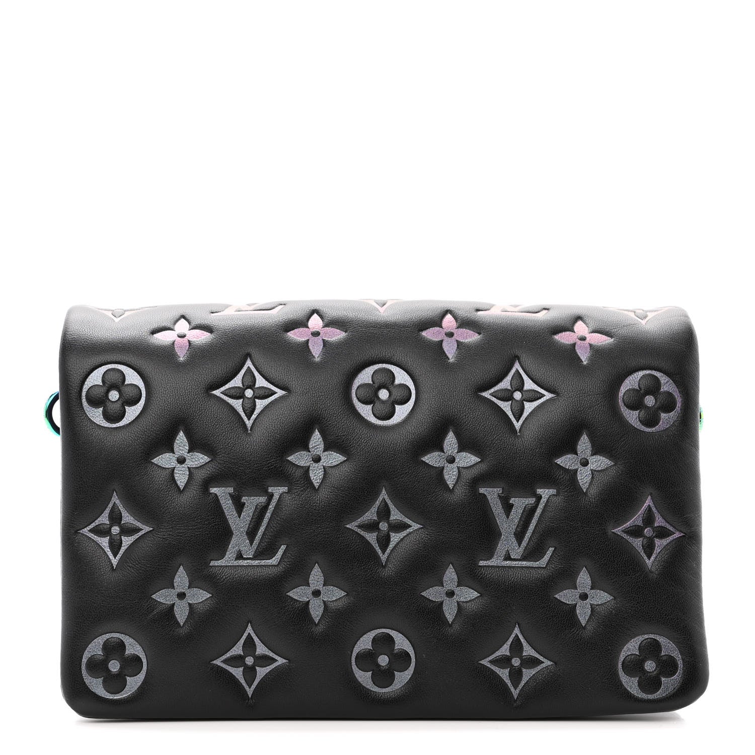Louis Vuitton Lambskin Embossed Monogram Scarabeo Pochette Coussin Black 1 of 9