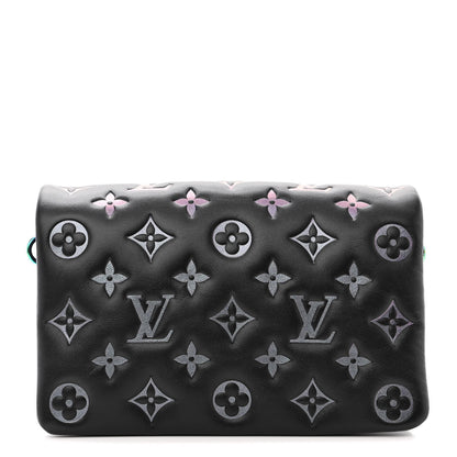 Louis Vuitton Lambskin Embossed Monogram Scarabeo Pochette Coussin Black 1 of 9