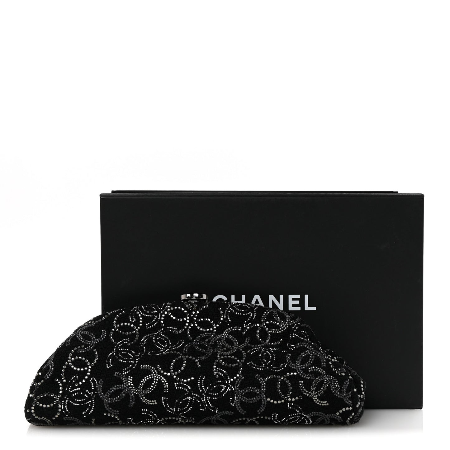 Tweed Strass Pudong Clutch Black
