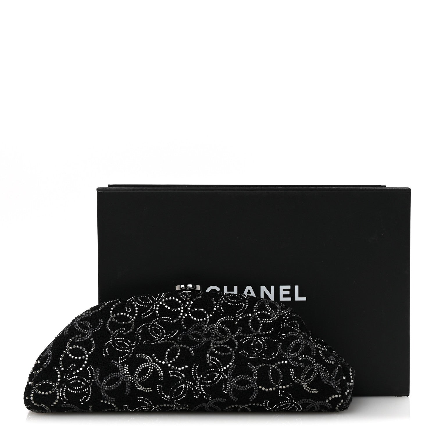 Chanel Tweed Strass Pudong Clutch Black 8 of 8