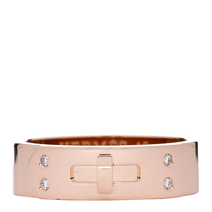 Hermes 18K Rose Gold Diamond PM Kelly Ring 48 4.5 1 of 4