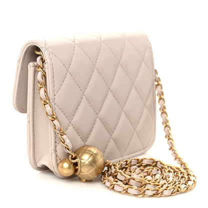 Chanel Lambskin Quilted Pearl Crush Clutch With Chain Light Purple 3 of 12