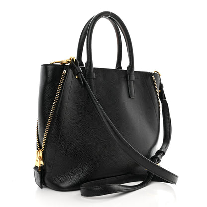 Tom Ford Pebbled Calfskin Small Jennifer Zip Tote Black 3 of 9