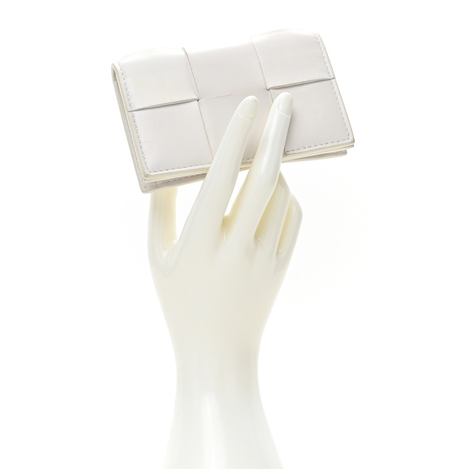 Bottega Veneta Nappa Maxi Intrecciato Card Holder Wallet White 2 of 10