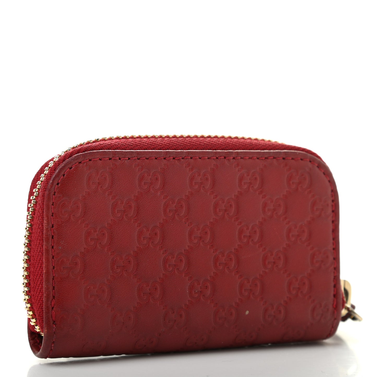 Microguccissima Zip Around Card Case Red