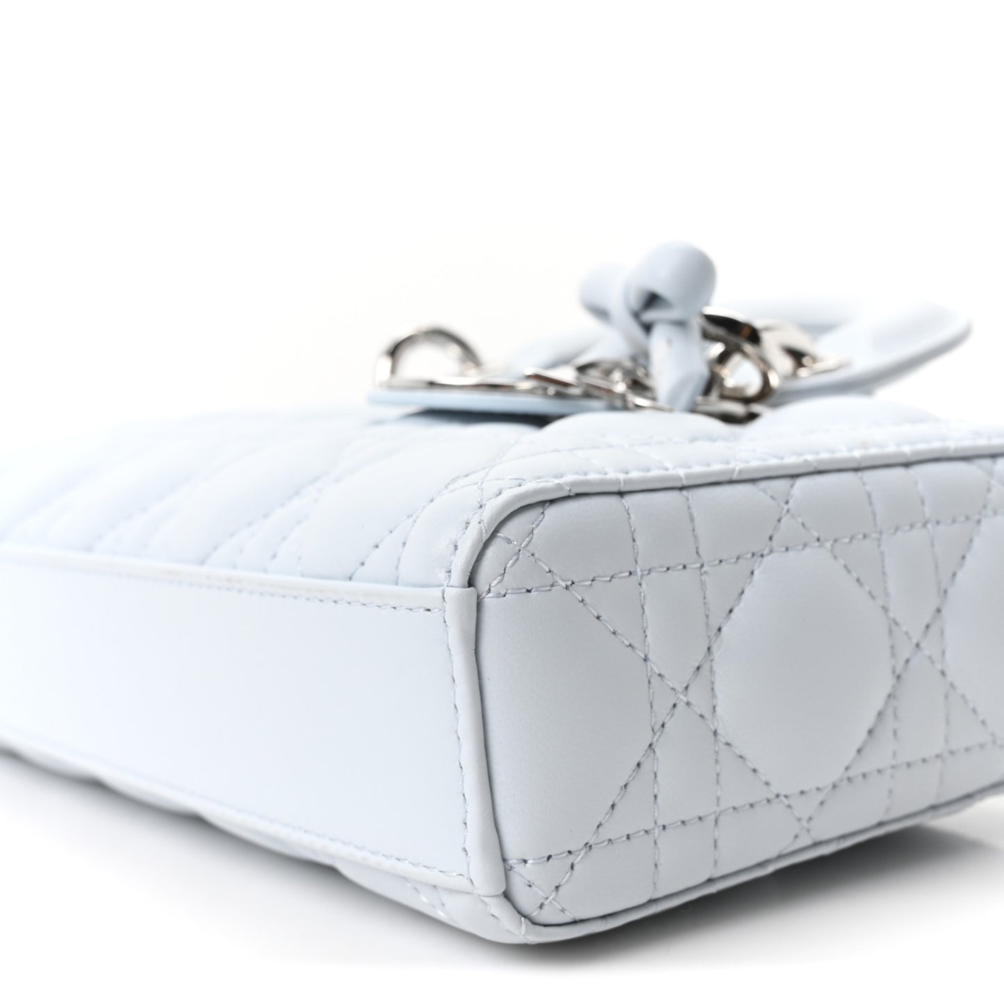 Lambskin Cannage Small Lady D-Joy Light Blue