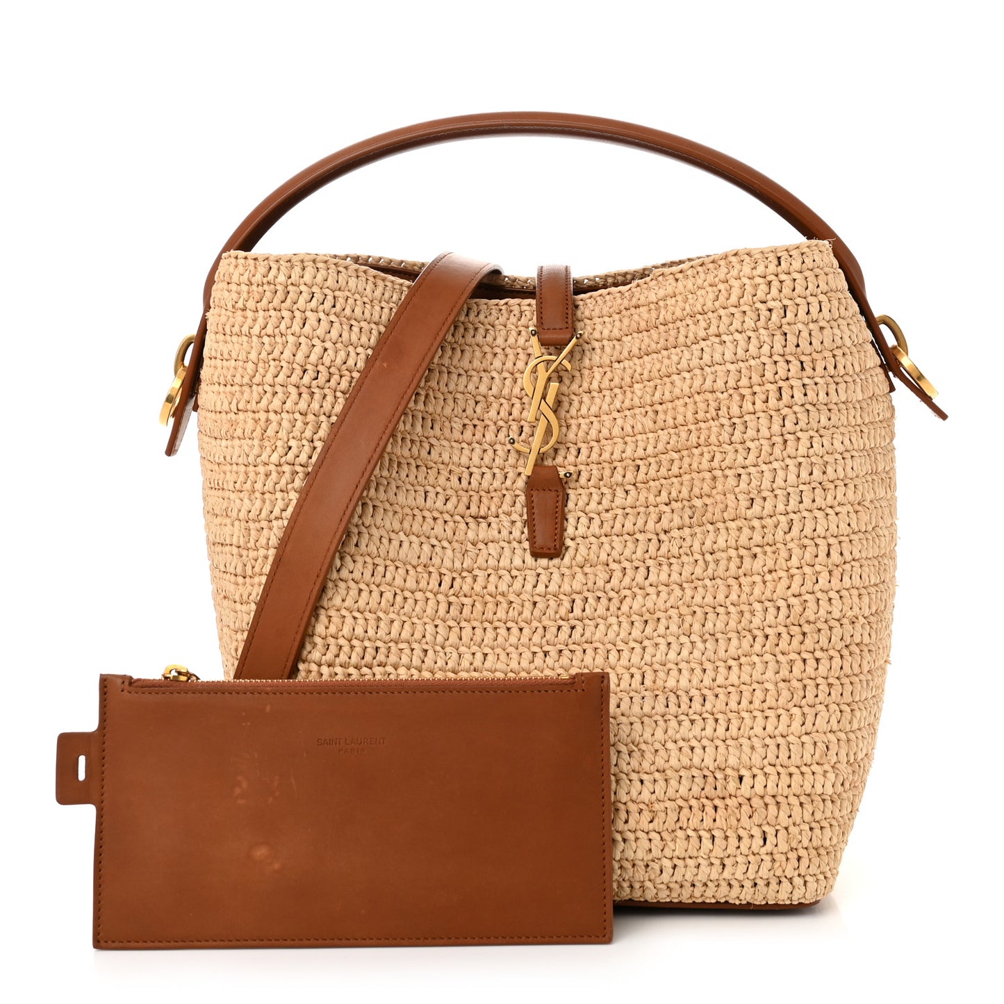 Raffia Vegetable Le 37 Bucket Bag Naturel Brick