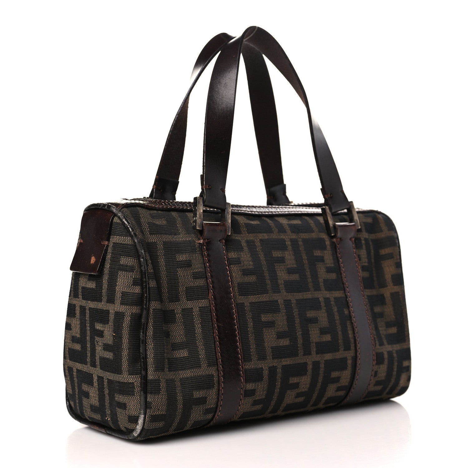 Fendi Zucca Mini Boston Satchel Tobacco 3 of 16