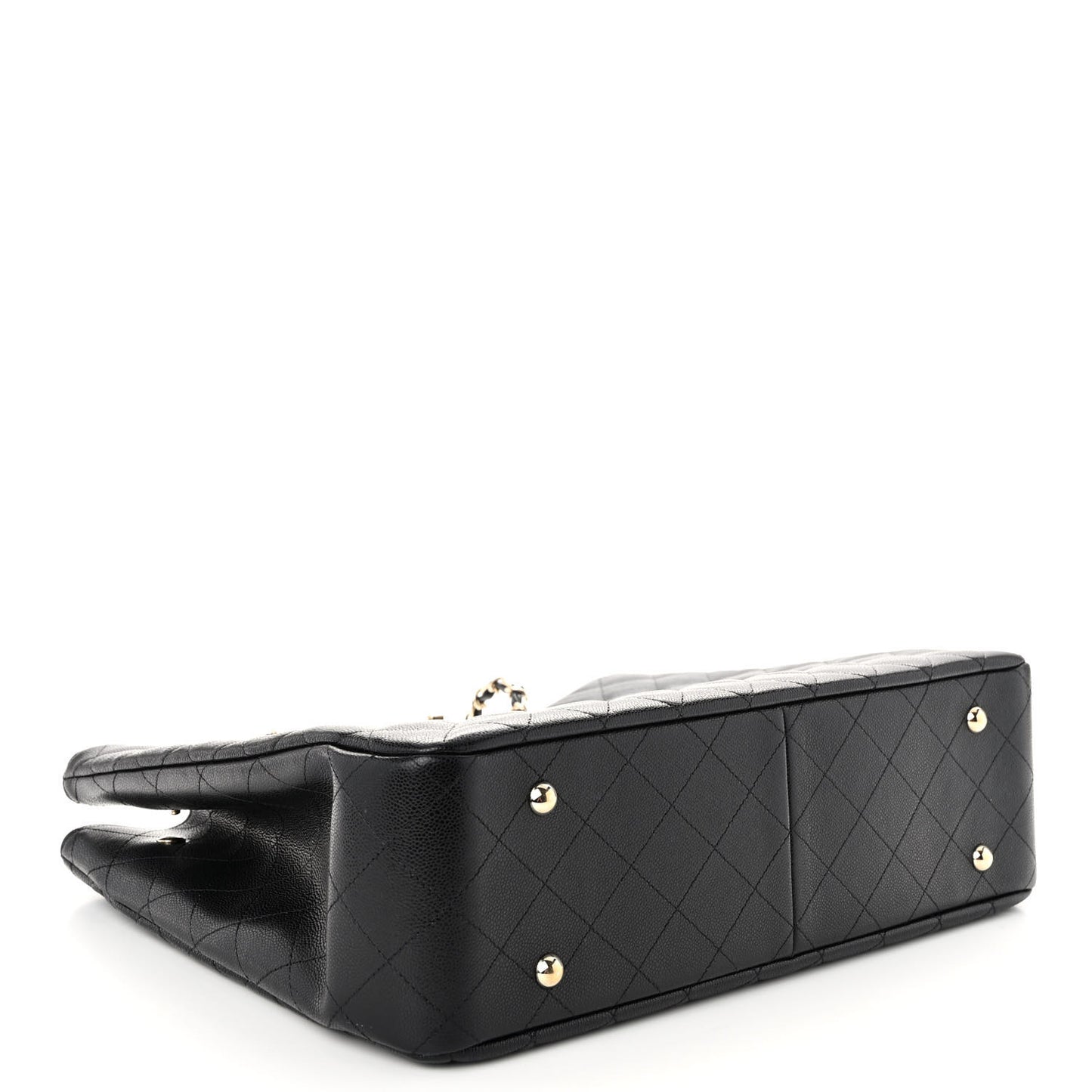 Caviar Quilted Large Shopping Tote Black