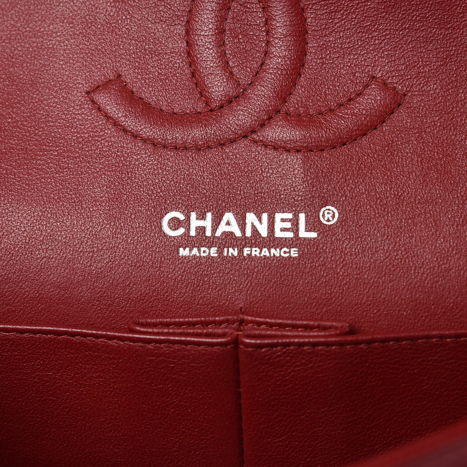 Chanel Caviar Quilted Medium Double Flap Dark Red 6 of 12