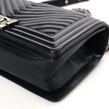 Chanel Lambskin Pleated Medium Boy Flap Navy 9 of 9