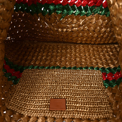 Gucci Raffia Effect Interlocking G Tote Bag Brown 5 of 11