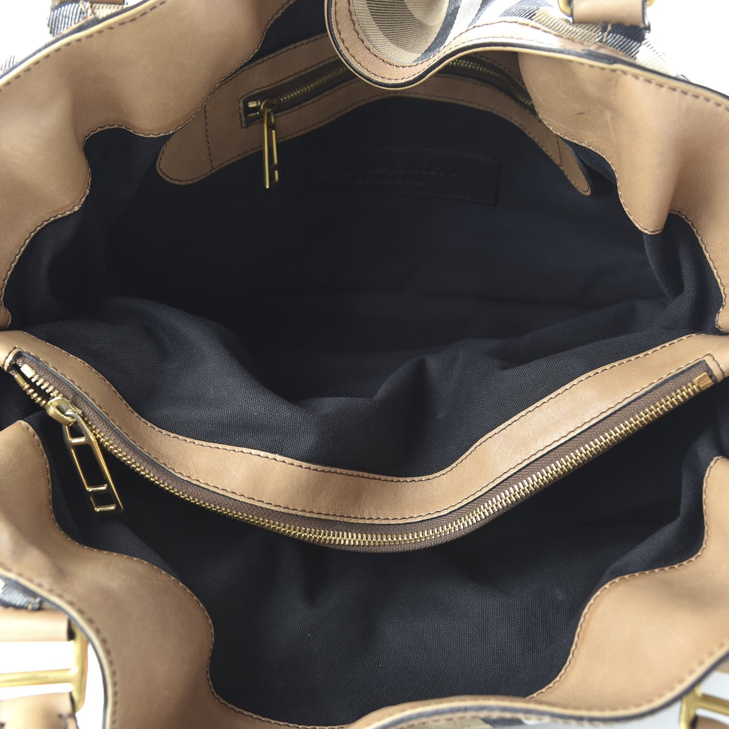 Canvas House Check Parsons Shoulder Bag Light Beige