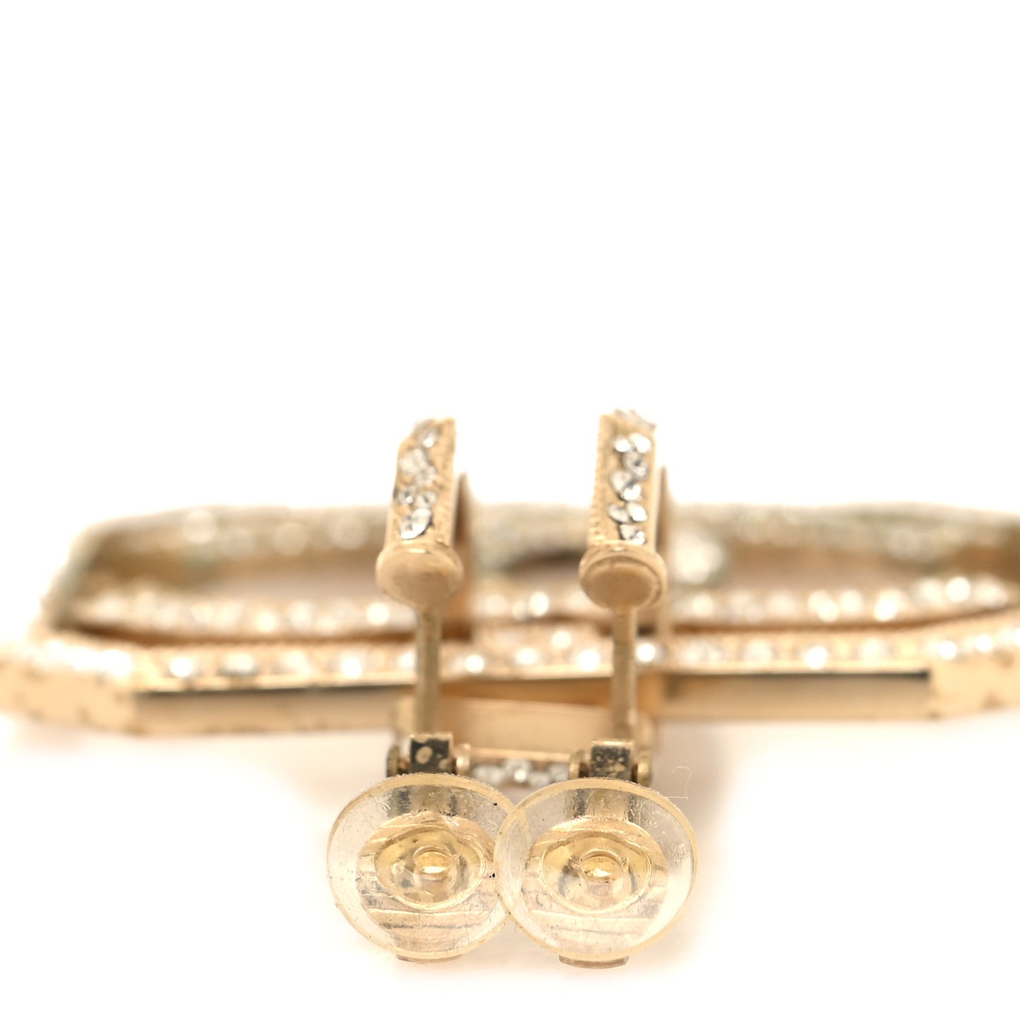 Crystal CC Single Clip On Earring Gold