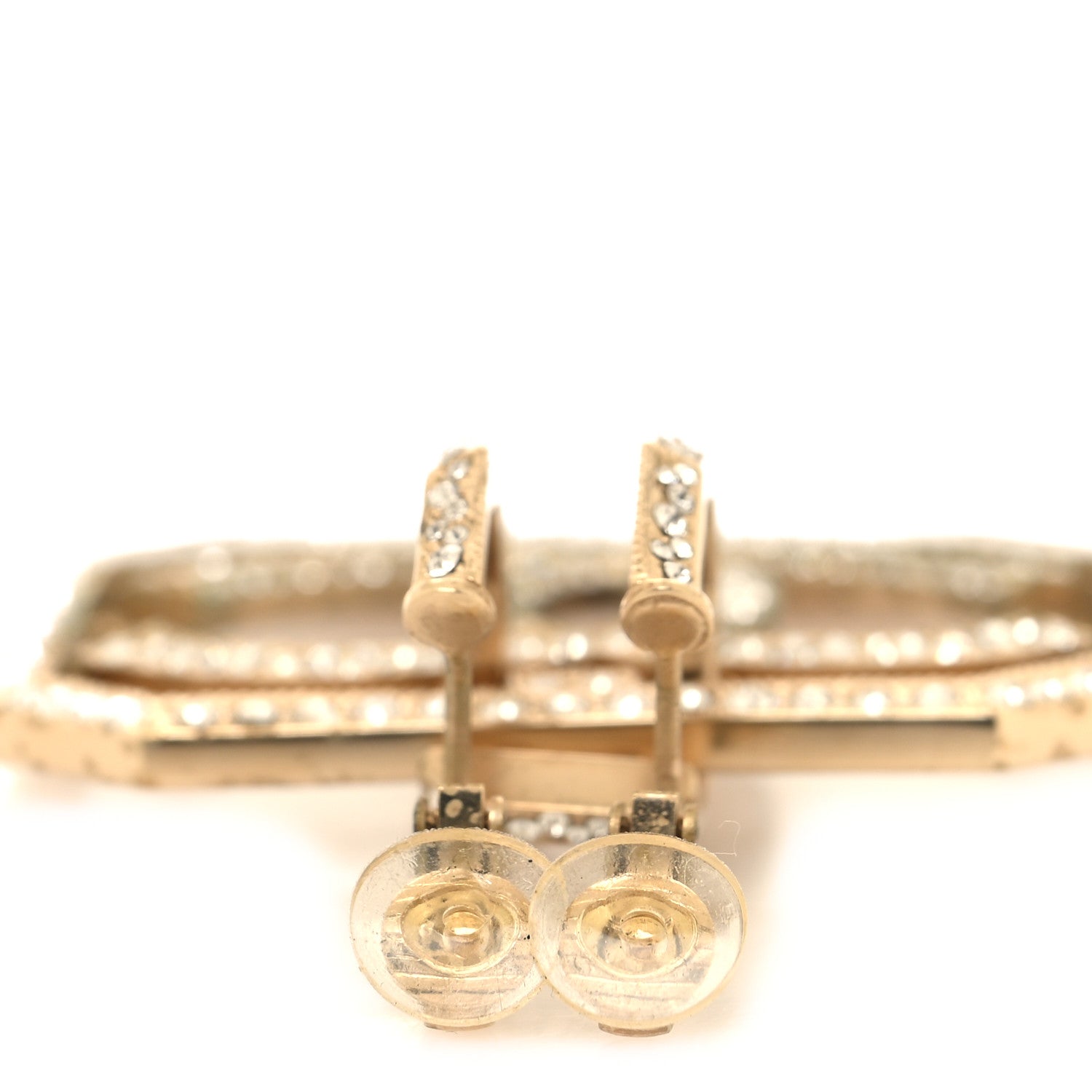 Chanel Crystal CC Single Clip On Earring Gold 3 of 5