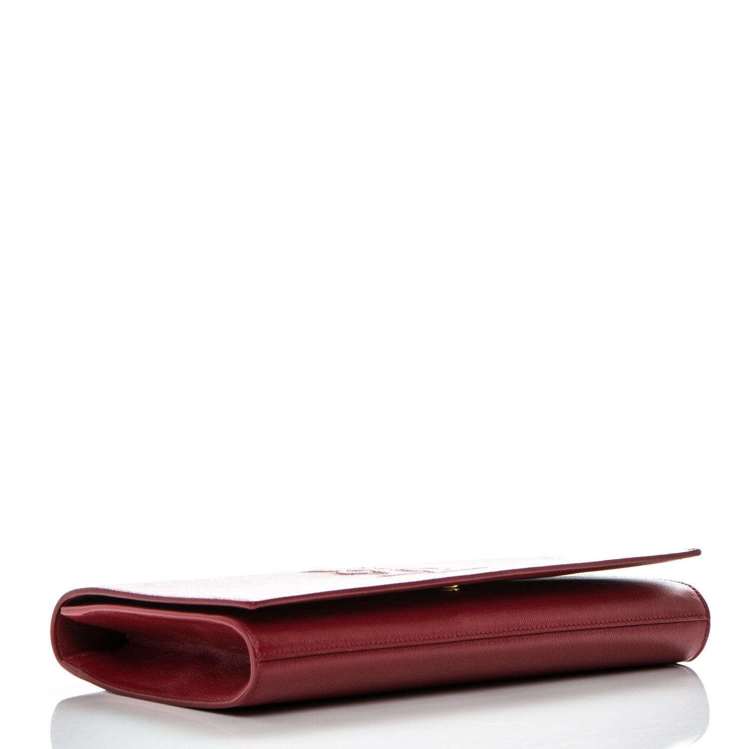 Saint Laurent Calfskin Monogram Large Belle De Jour Clutch Red 4 of 7
