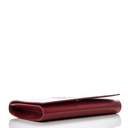 Saint Laurent Calfskin Monogram Large Belle De Jour Clutch Red 4 of 7