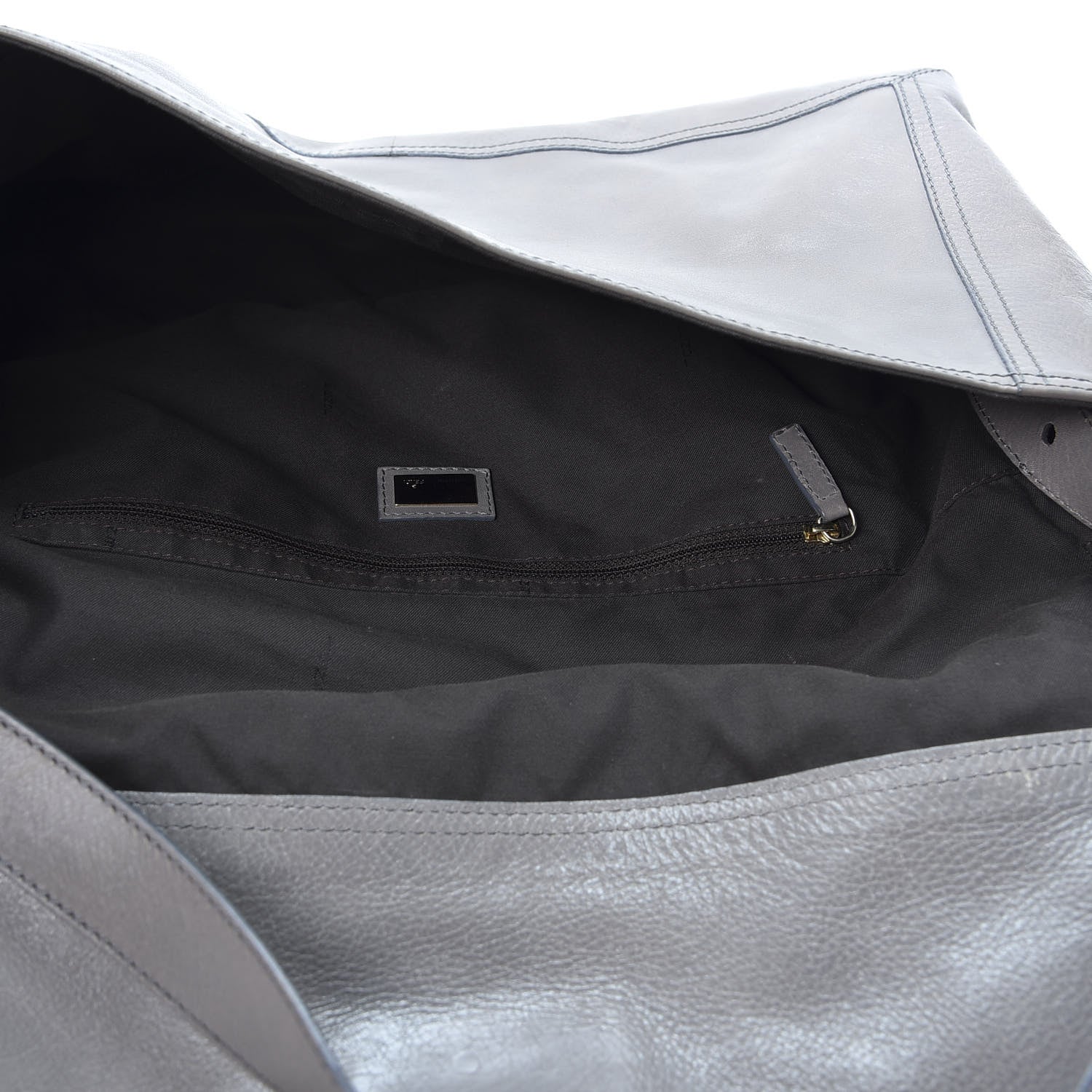 Fendi Vitello Acqua Large Convertible Baguette Grigio Scuro 4 of 14