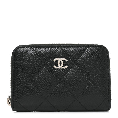 Chanel Caviar Quilted Zip Coin Purse Black 1 of 8