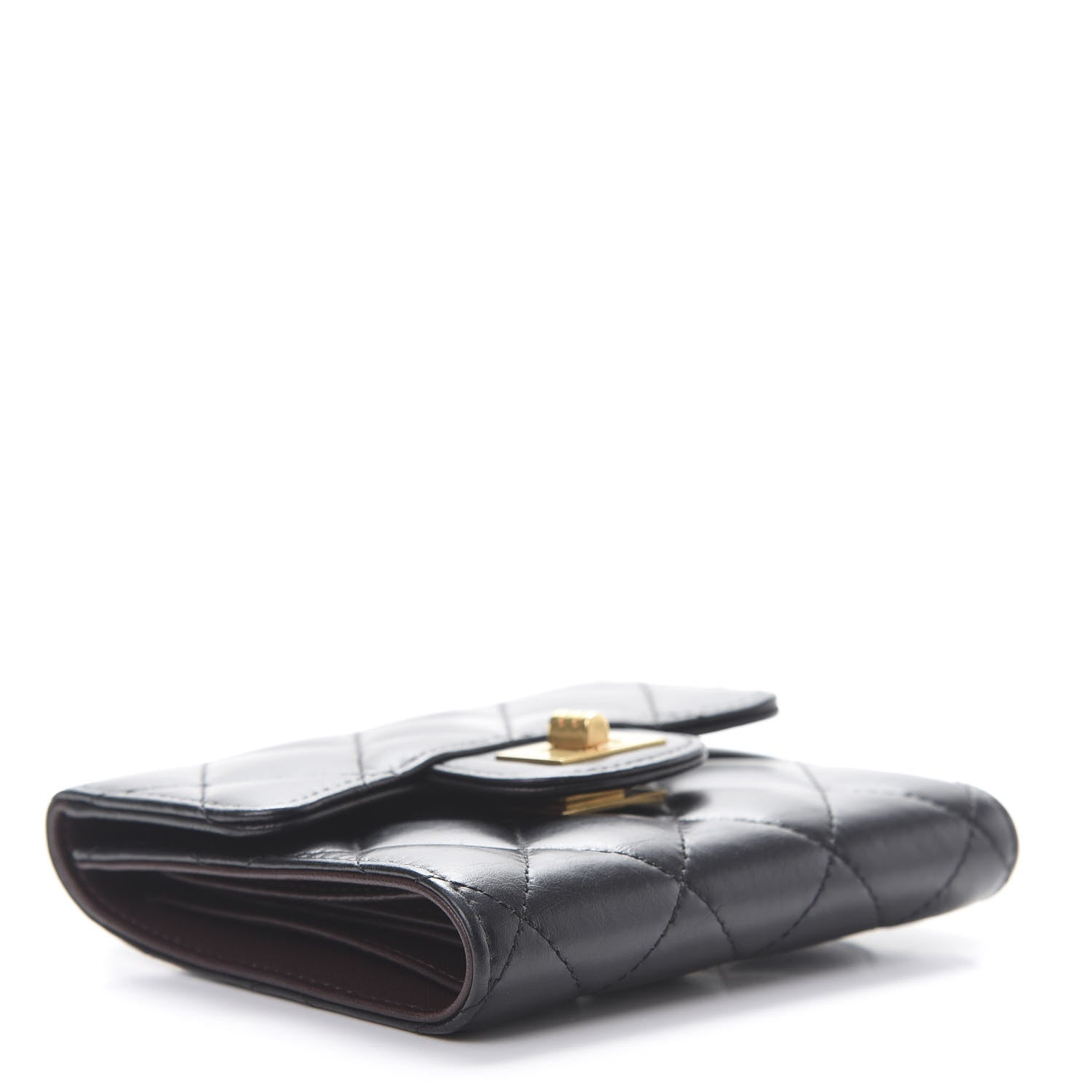 Chanel Aged Calfskin Quilted Reissue Compact Wallet Black 4 of 10