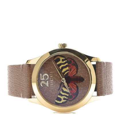 Gucci Stainless Steel Calfskin 38mm G-Timeless Moth Quartz Watch Brown 3 of 7