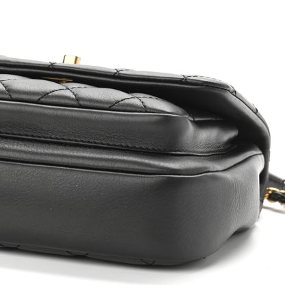 Chanel Calfskin Quilted Top Handle Flap Black 10 of 11