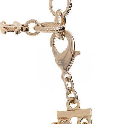 Chanel Pearl Crystal CC Crown Multi Strand Necklace Gold 5 of 6