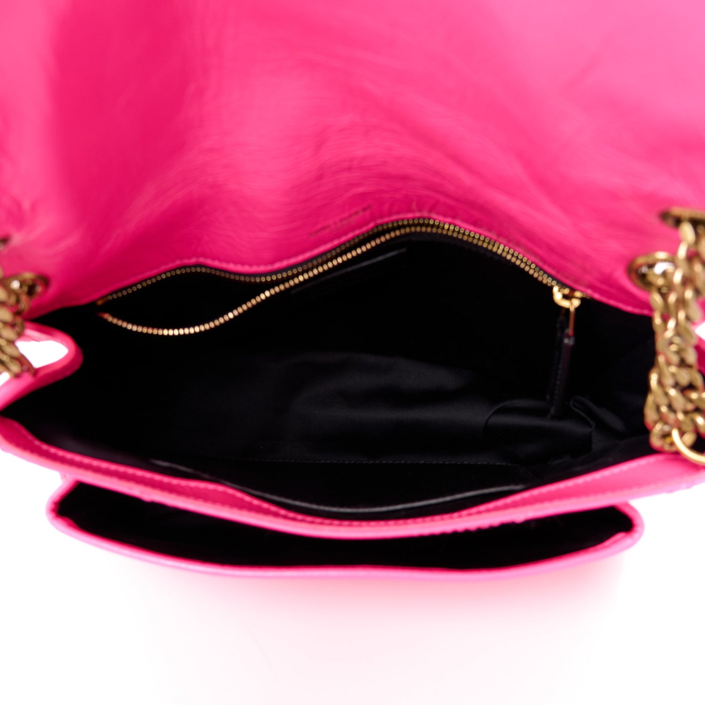 Crinkled Calfskin Matelasse Monogram Medium Niki Chain Satchel Rose Glow