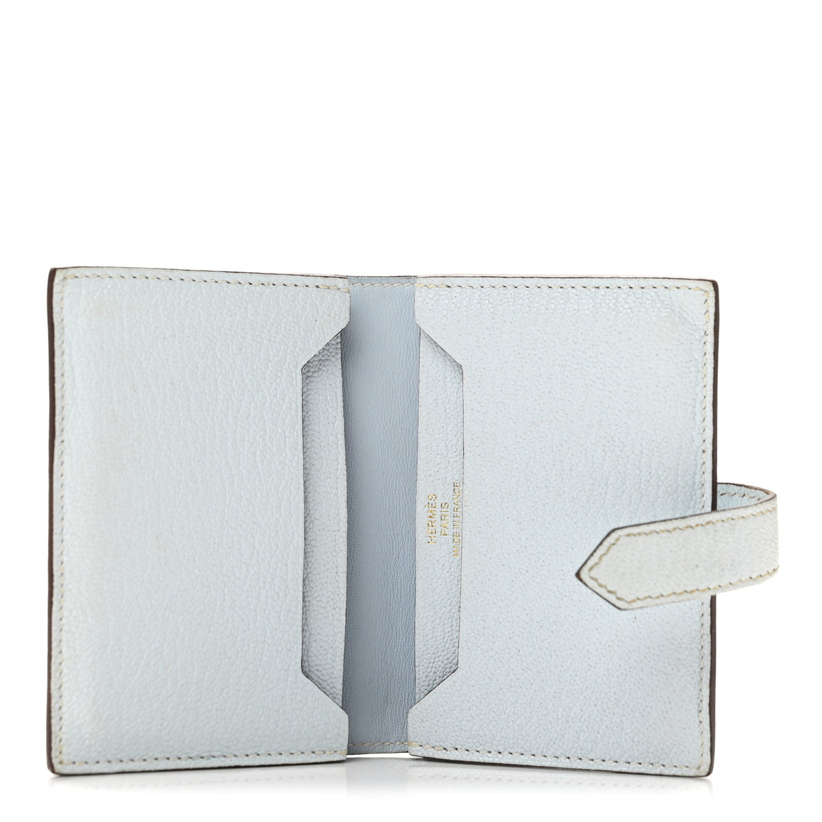 Chevre Mysore Bearn Card Holder Wallet Bleu Brume