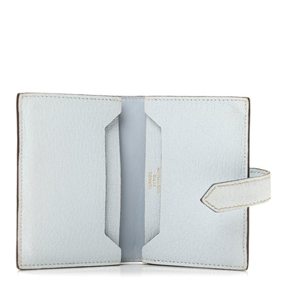 Hermes Chevre Mysore Bearn Card Holder Wallet Bleu Brume 5 of 11