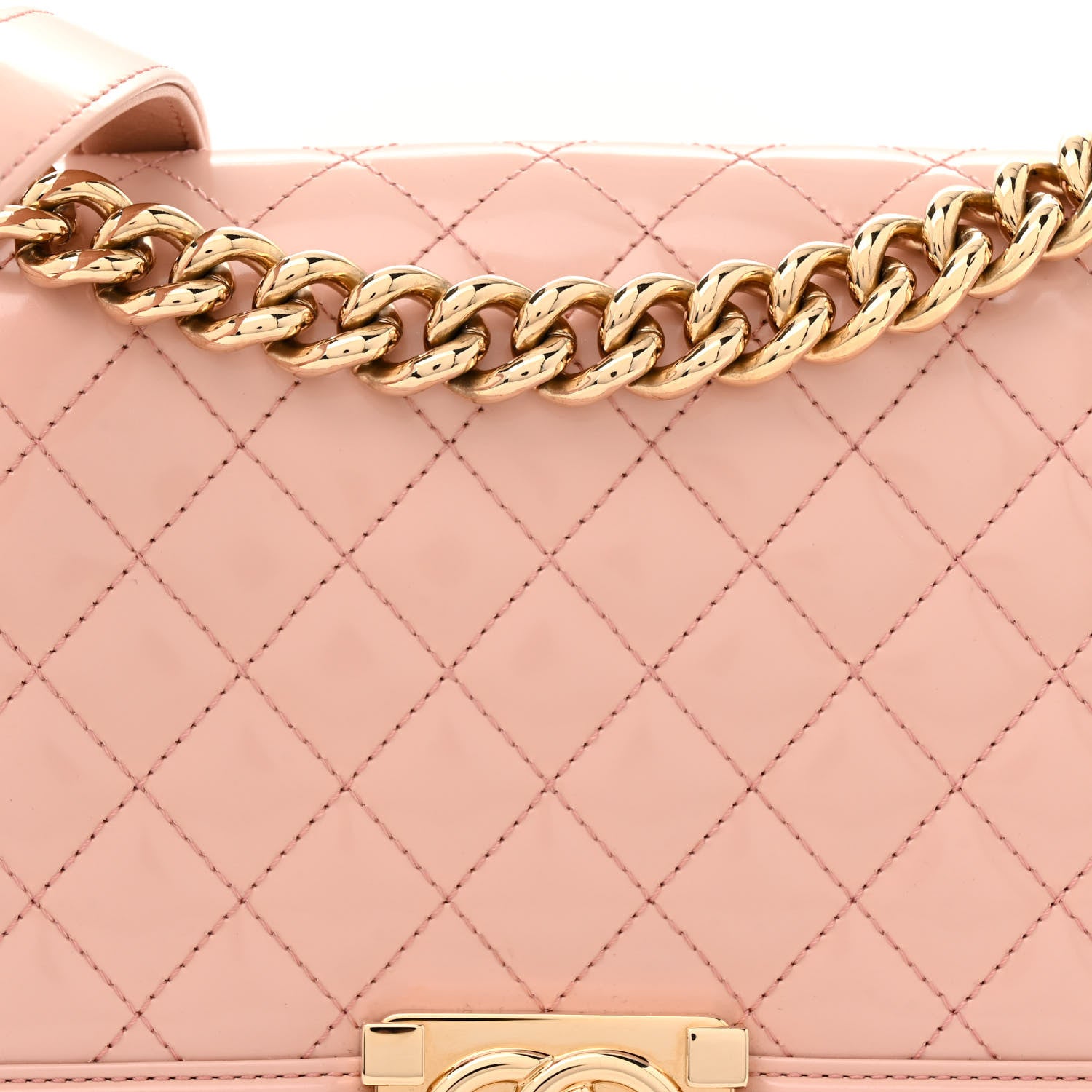 Chanel Patent Calfskin Quilted Medium Boy Flap Light Pink Light Pink 8 of 15
