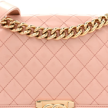 Chanel Patent Calfskin Quilted Medium Boy Flap Light Pink Light Pink 8 of 15