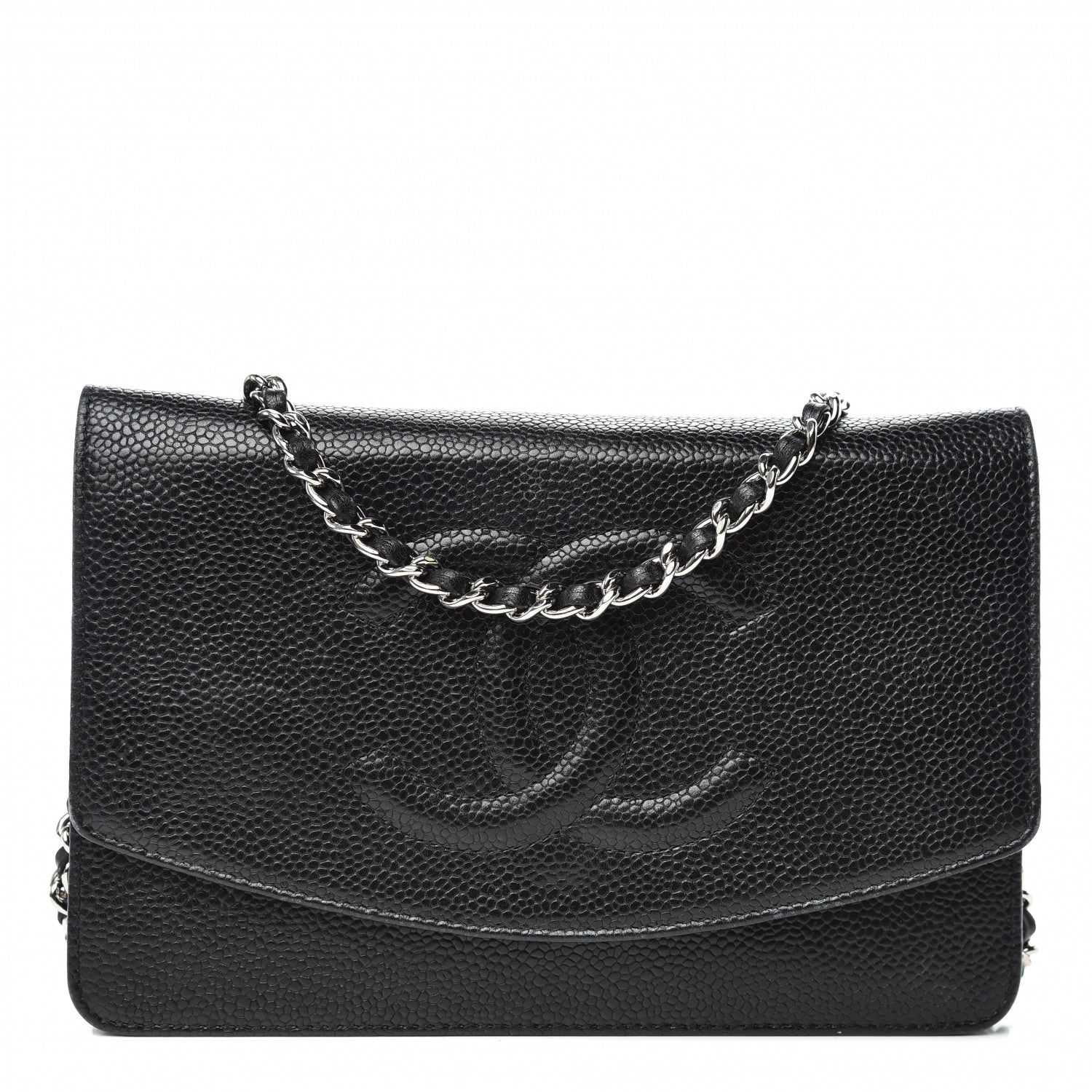 Chanel Caviar Timeless CC Wallet On Chain WOC Black 1 of 13