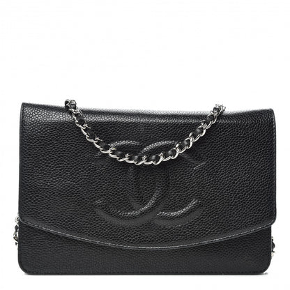 Chanel Caviar Timeless CC Wallet On Chain WOC Black 1 of 13