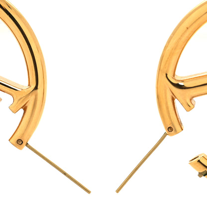 Louis Vuitton Metal Louise Hoop Earrings Gold 3 of 4