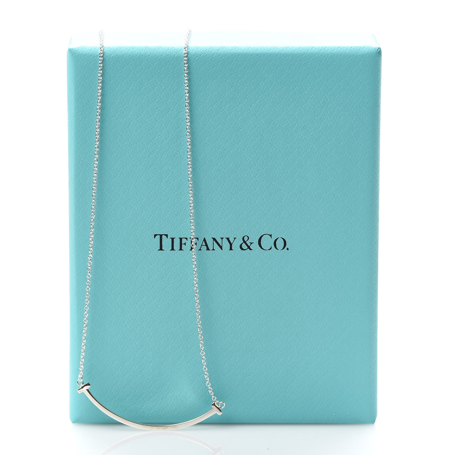 Tiffany Sterling Silver Small T Smile Pendant Necklace 6 of 6