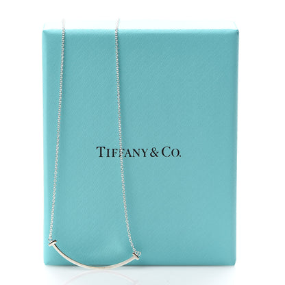 Tiffany Sterling Silver Small T Smile Pendant Necklace 6 of 6