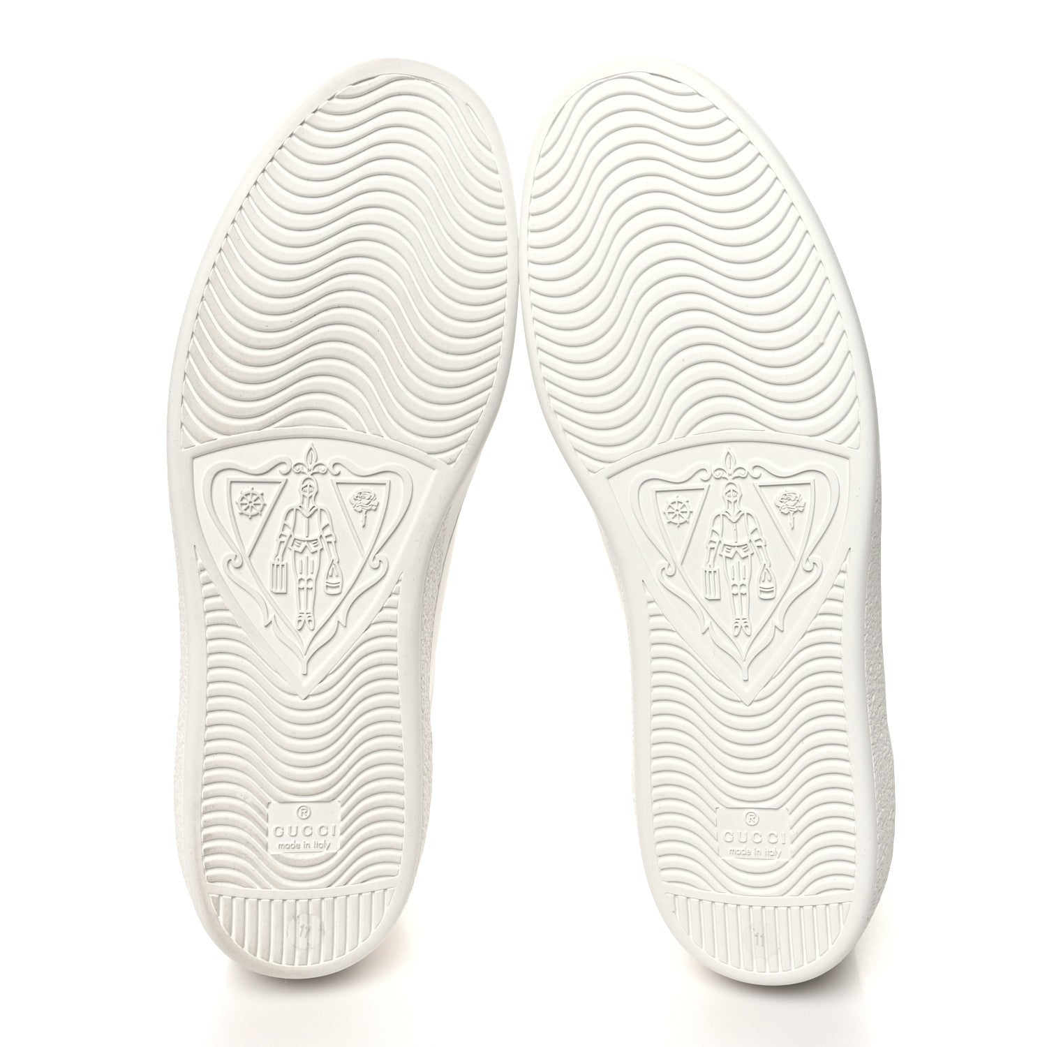 Gucci Calfskin Interlocking G Perforated Mens Ace Sneakers 11 White Grey Sky 5 of 9