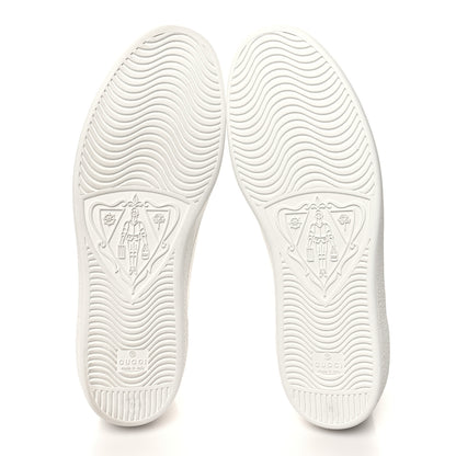 Gucci Calfskin Interlocking G Perforated Mens Ace Sneakers 11 White Grey Sky 5 of 9