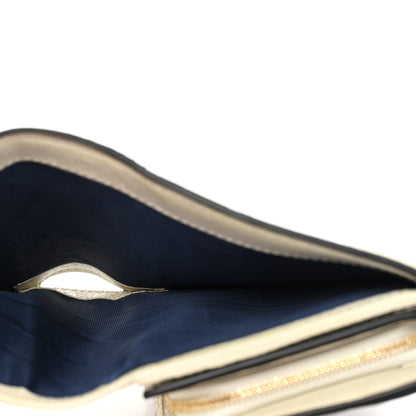 Gucci GG Supreme Monogram Textured Calfskin Web Ophidia Card Case Wallet Beige Ebony Mystic White 5 of 12