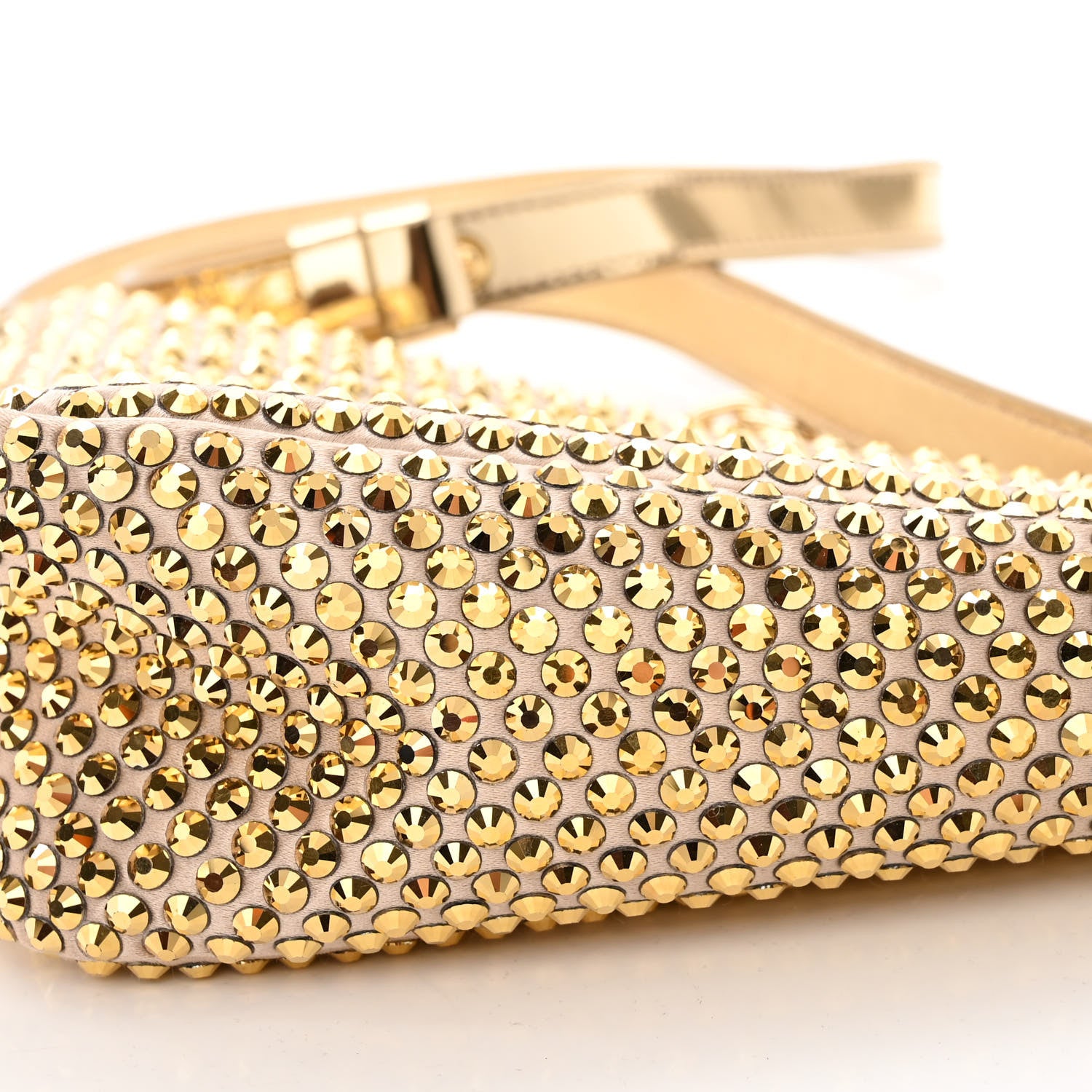 Prada Satin Crystal Triangle Crossbody Pouch Platino 10 of 10