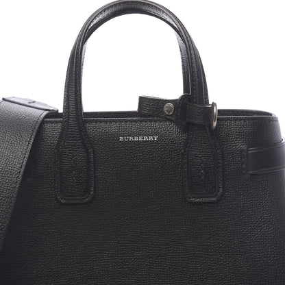 Burberry Grainy Calfskin House Check Small Banner Tote Black 12 of 13